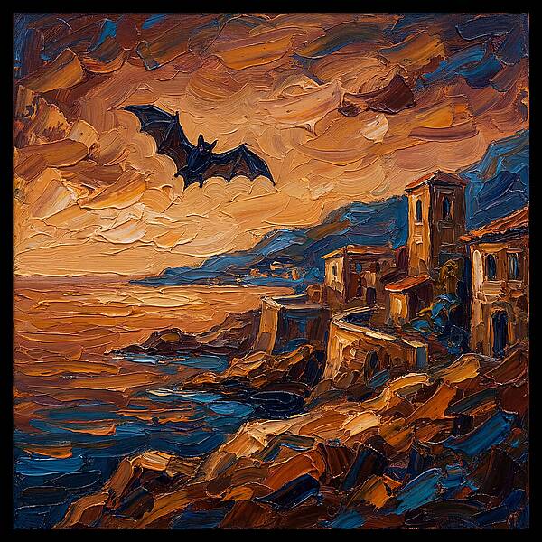 Vampire Bat Over Mediterranean Coast
