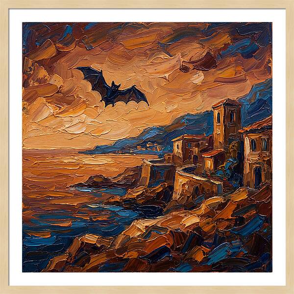 Vampire Bat Over Mediterranean Coast