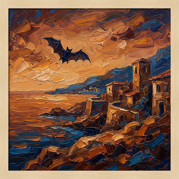 Vampire Bat Over Mediterranean Coast