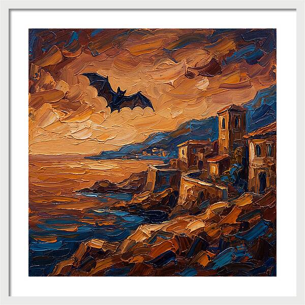 Vampire Bat Over Mediterranean Coast