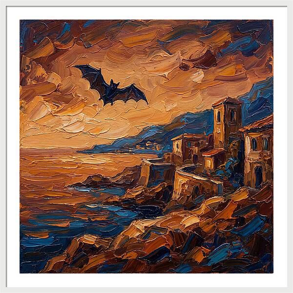 Vampire Bat Over Mediterranean Coast