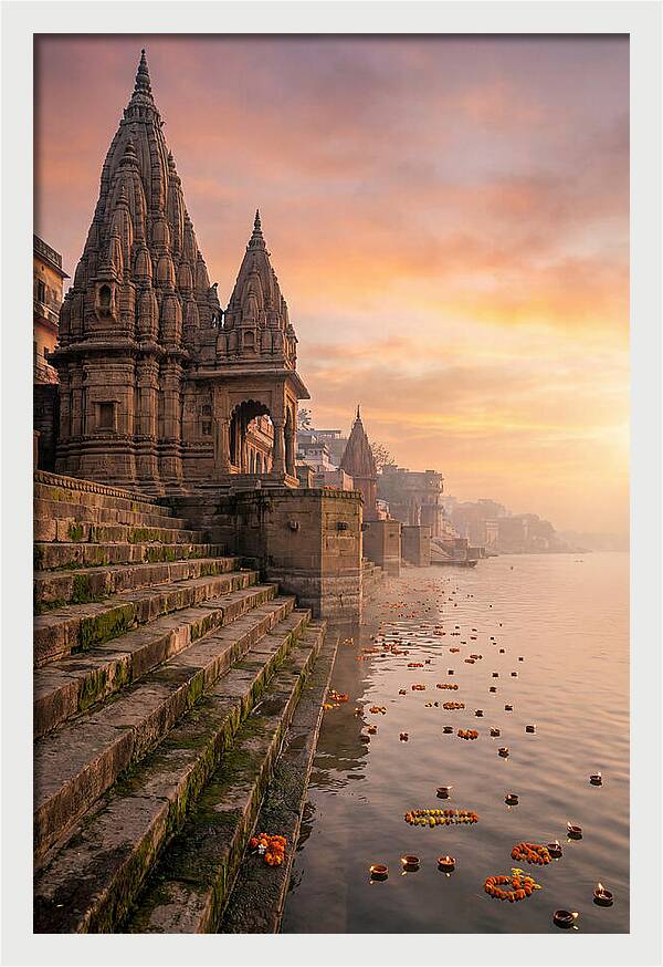 Varanasi Ghats At Dawn