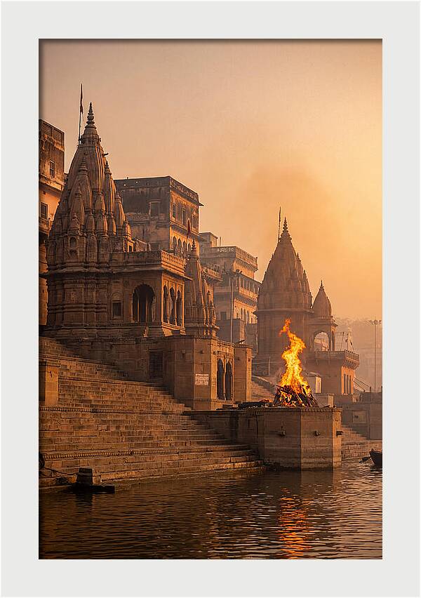 Varanasi Ghats At Sunrise