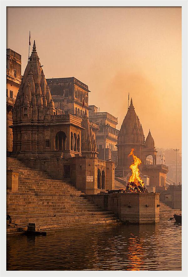 Varanasi Ghats At Sunrise