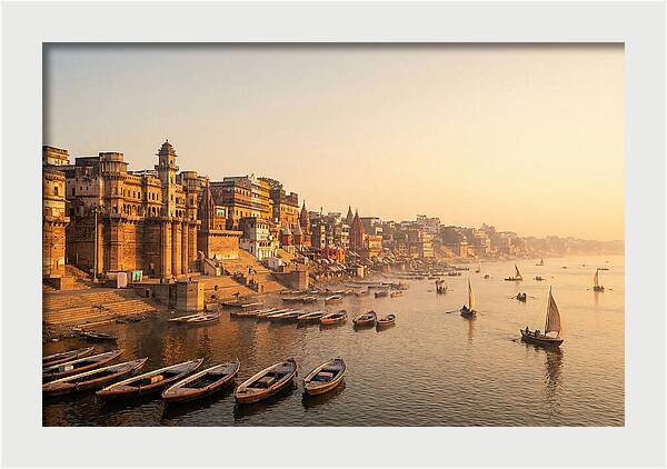 Varanasi Riverfront At Dawn