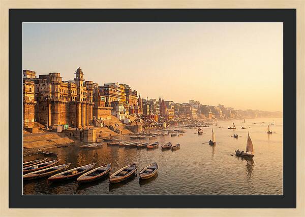 Varanasi Riverfront At Dawn