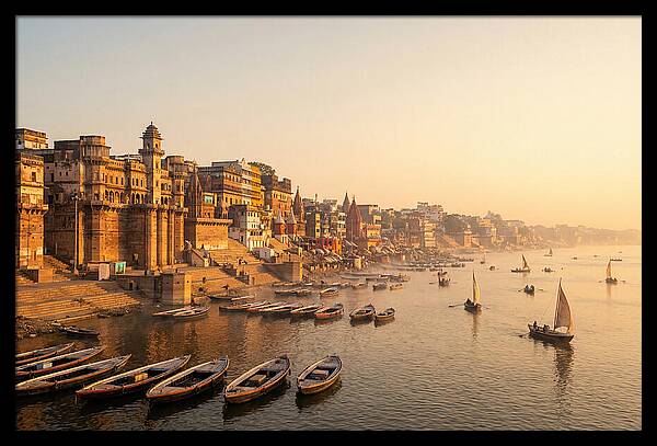 Varanasi Riverfront At Dawn