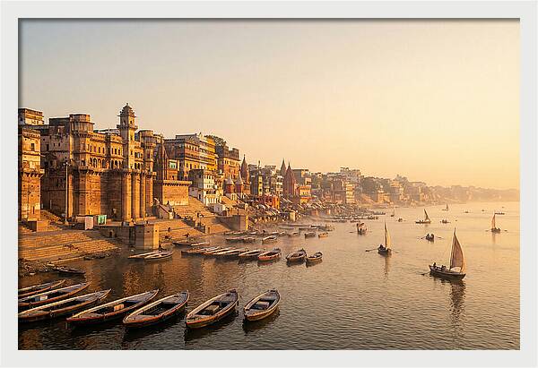 Varanasi Riverfront At Dawn