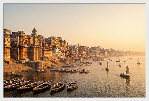 Varanasi Riverfront At Dawn