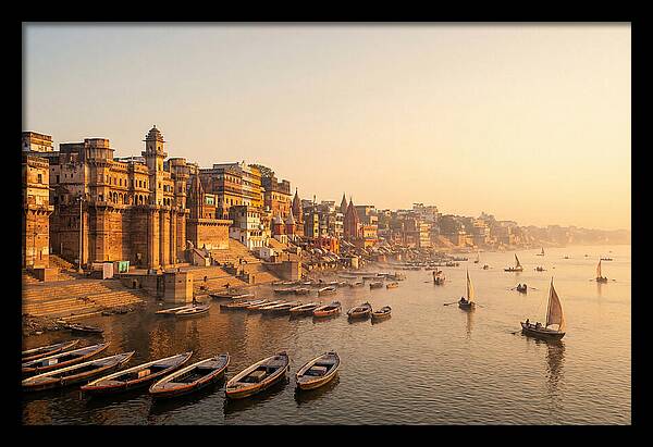 Varanasi Riverfront At Dawn