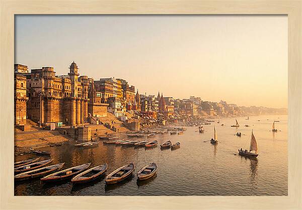 Varanasi Riverfront At Dawn