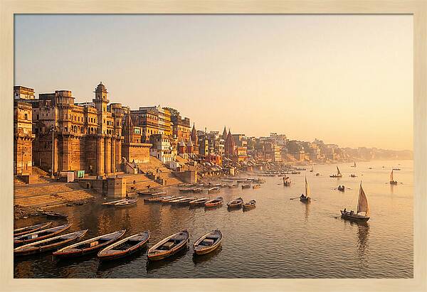 Varanasi Riverfront At Dawn