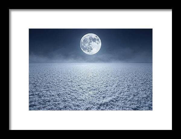 Vast Salt Flats Under Moonlight