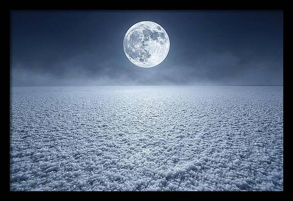 Vast Salt Flats Under Moonlight