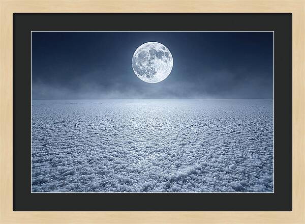 Vast Salt Flats Under Moonlight