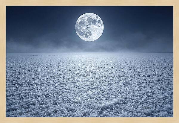 Vast Salt Flats Under Moonlight