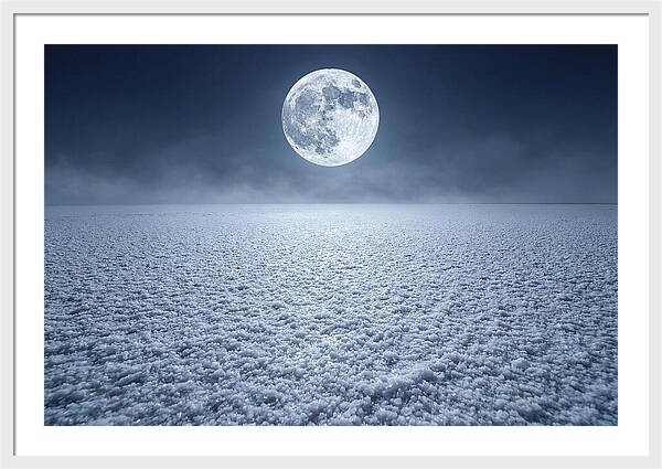 Vast Salt Flats Under Moonlight