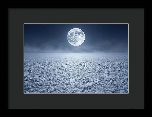 Vast Salt Flats Under Moonlight