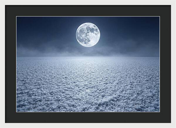 Vast Salt Flats Under Moonlight