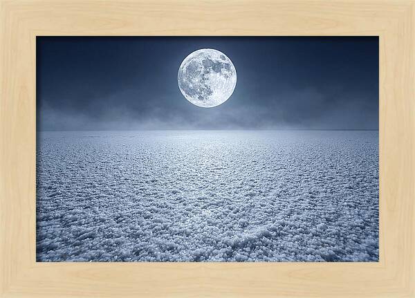 Vast Salt Flats Under Moonlight