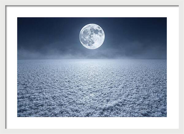 Vast Salt Flats Under Moonlight