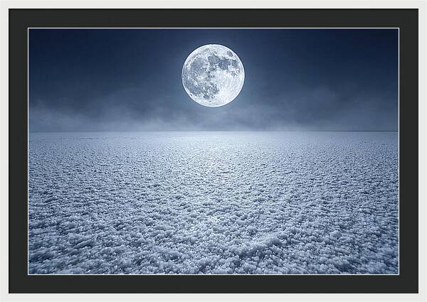 Vast Salt Flats Under Moonlight