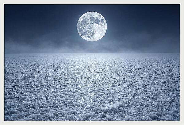Vast Salt Flats Under Moonlight