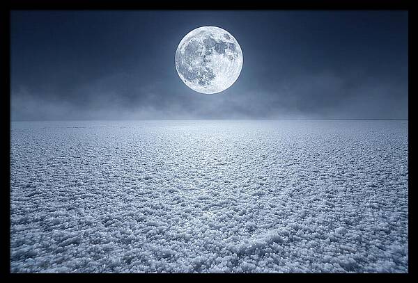 Vast Salt Flats Under Moonlight