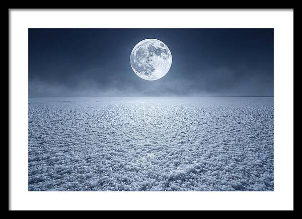 Vast Salt Flats Under Moonlight