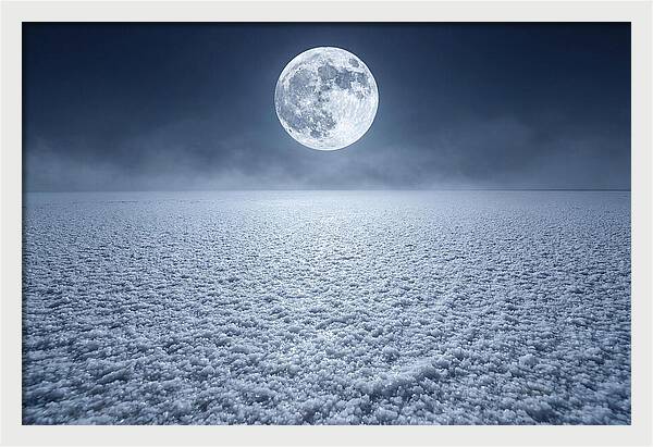 Vast Salt Flats Under Moonlight