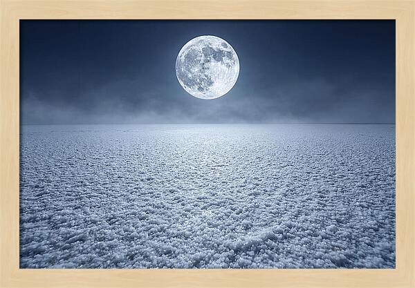 Vast Salt Flats Under Moonlight