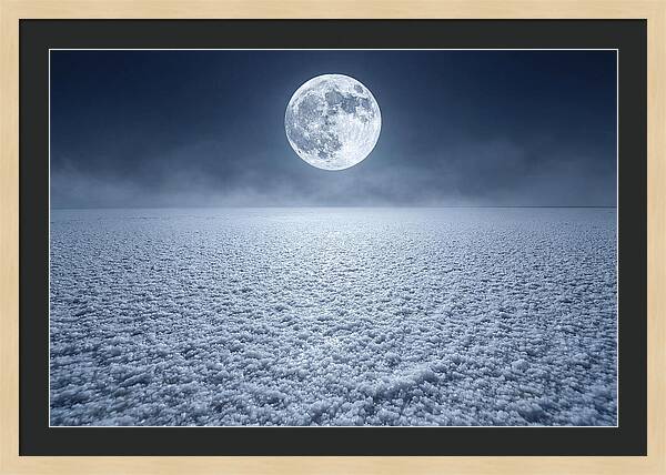 Vast Salt Flats Under Moonlight