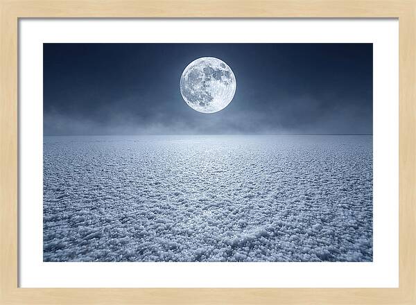 Vast Salt Flats Under Moonlight