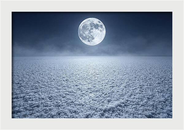 Vast Salt Flats Under Moonlight