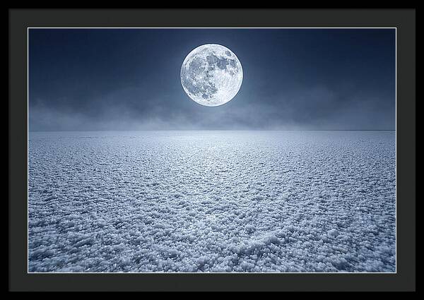 Vast Salt Flats Under Moonlight