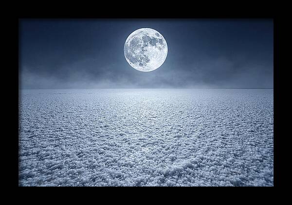 Vast Salt Flats Under Moonlight