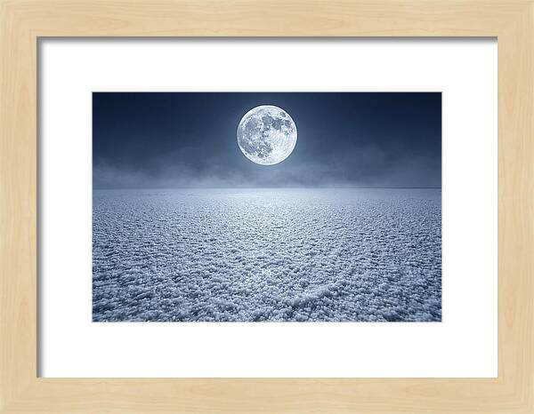 Vast Salt Flats Under Moonlight