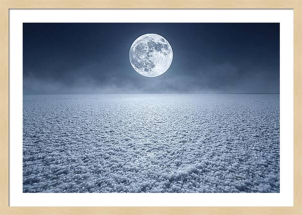 Vast Salt Flats Under Moonlight