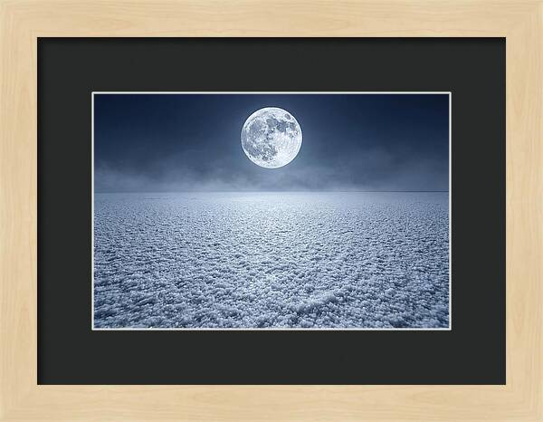 Vast Salt Flats Under Moonlight