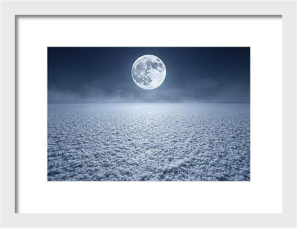 Vast Salt Flats Under Moonlight