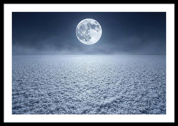 Vast Salt Flats Under Moonlight
