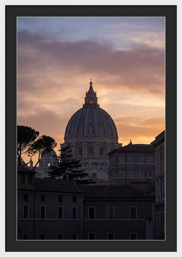 Vatican Dome At Sunset