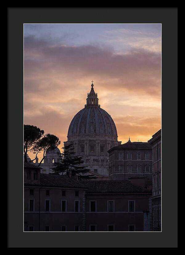 Vatican Dome At Sunset