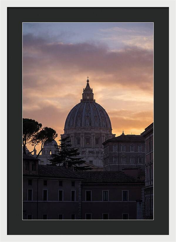 Vatican Dome At Sunset