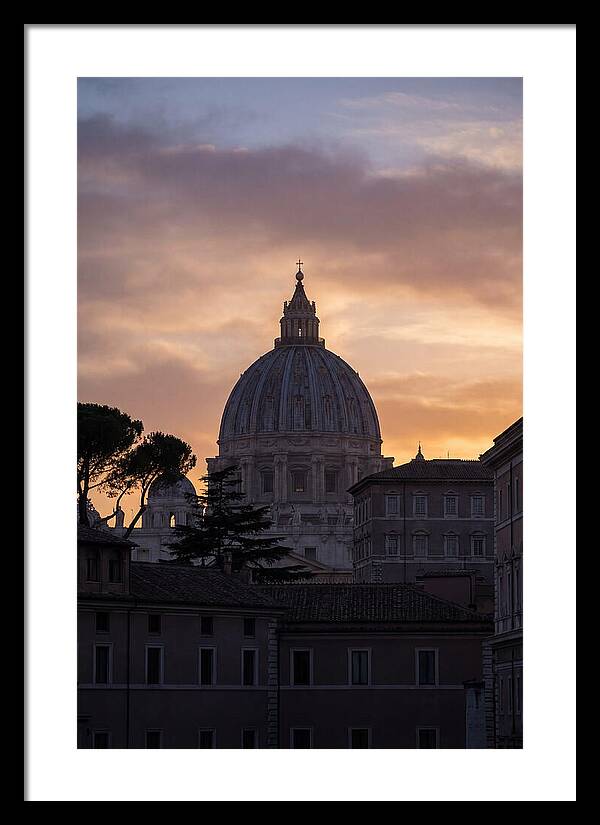 Vatican Dome At Sunset