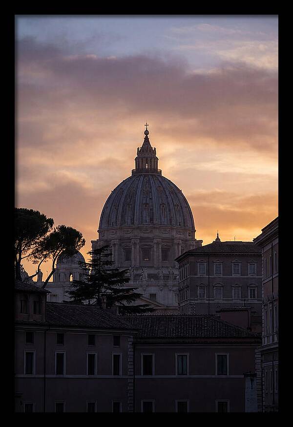 Vatican Dome At Sunset