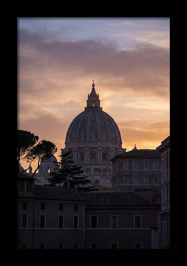 Vatican Dome At Sunset