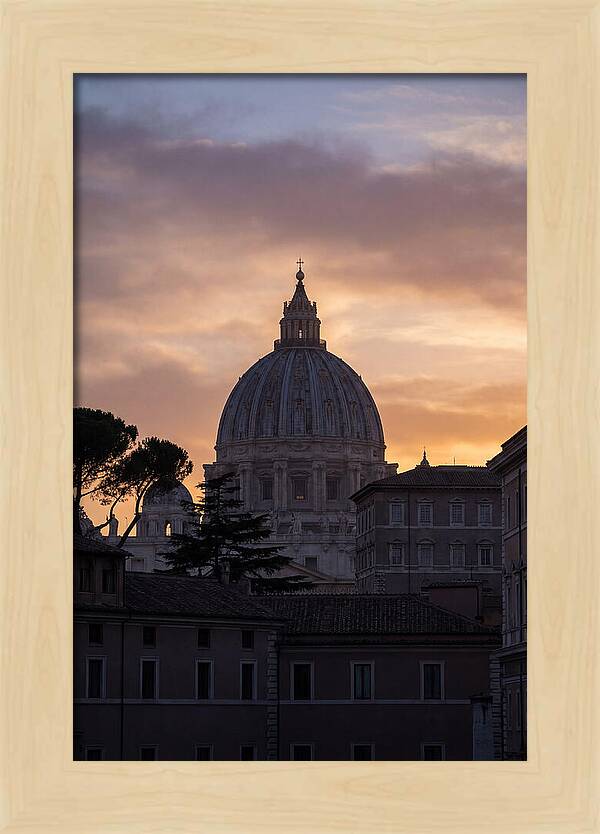 Vatican Dome At Sunset