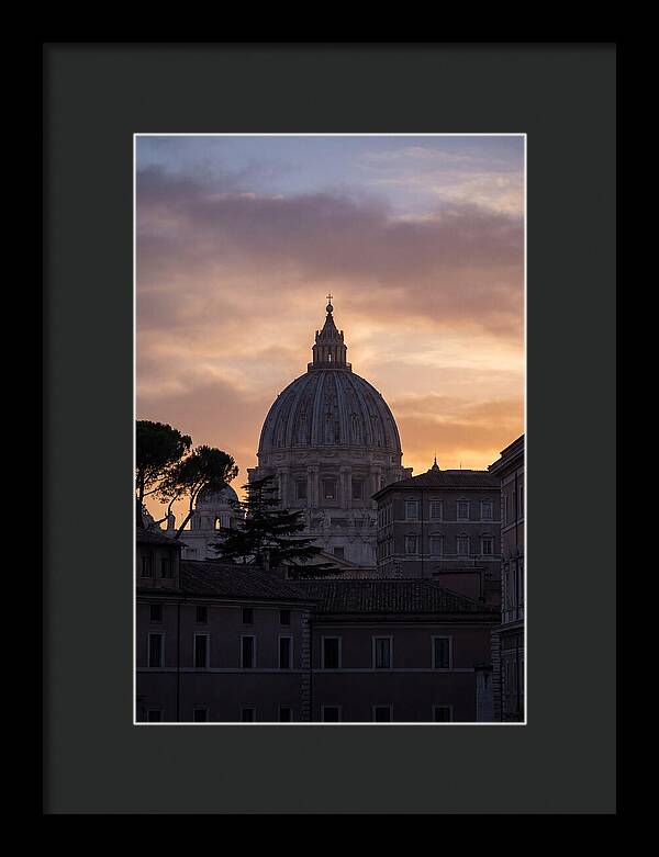 Vatican Dome At Sunset