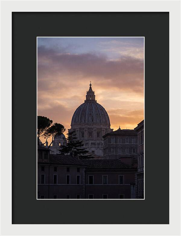 Vatican Dome At Sunset
